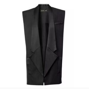 BALMAIN x H&M Wool Tuxedo Blazer Vest Waistcoat in Black Size EUR 32 / US 2